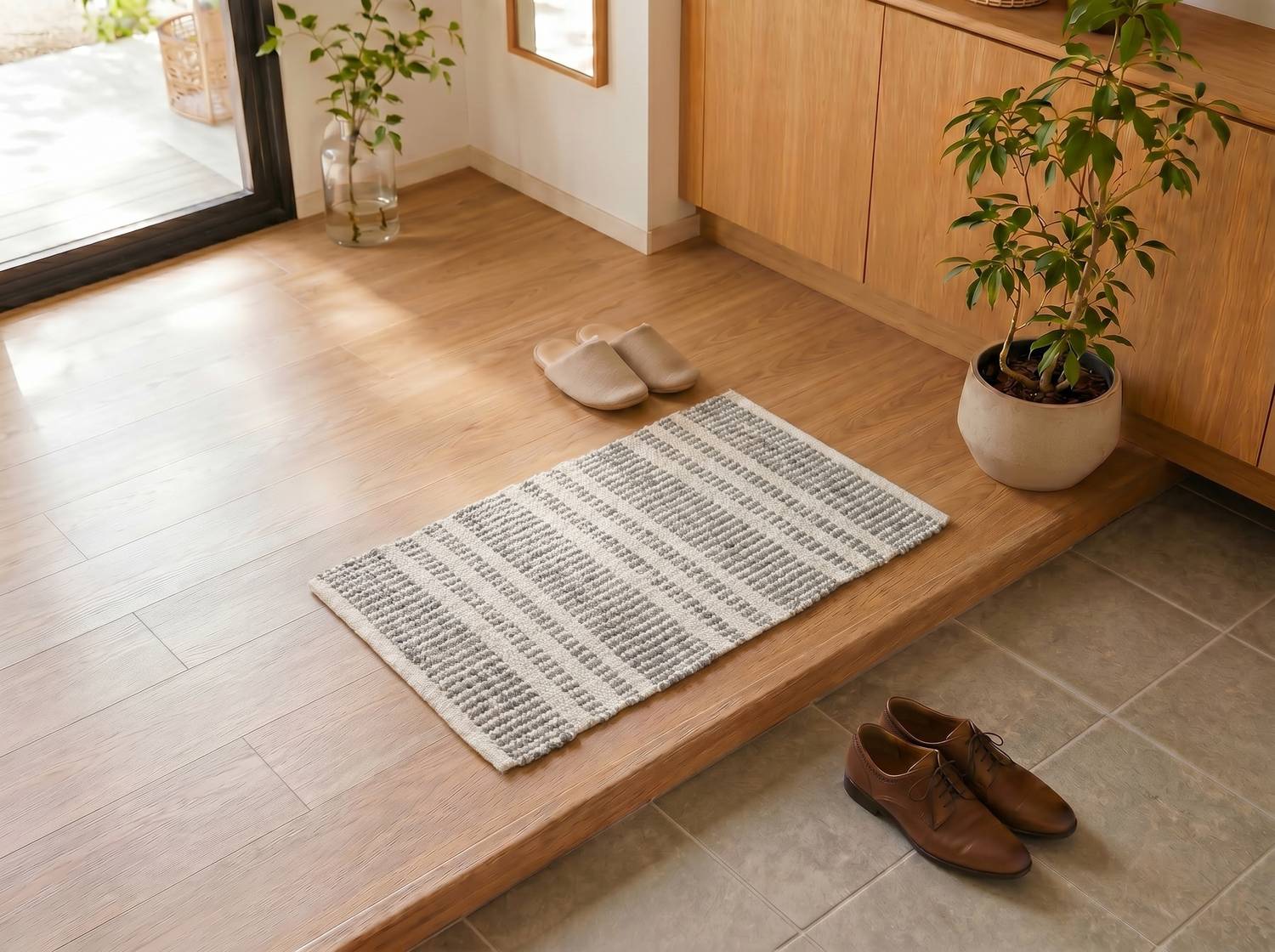 KRAFTO105 Border 50x80cm グレーの織り