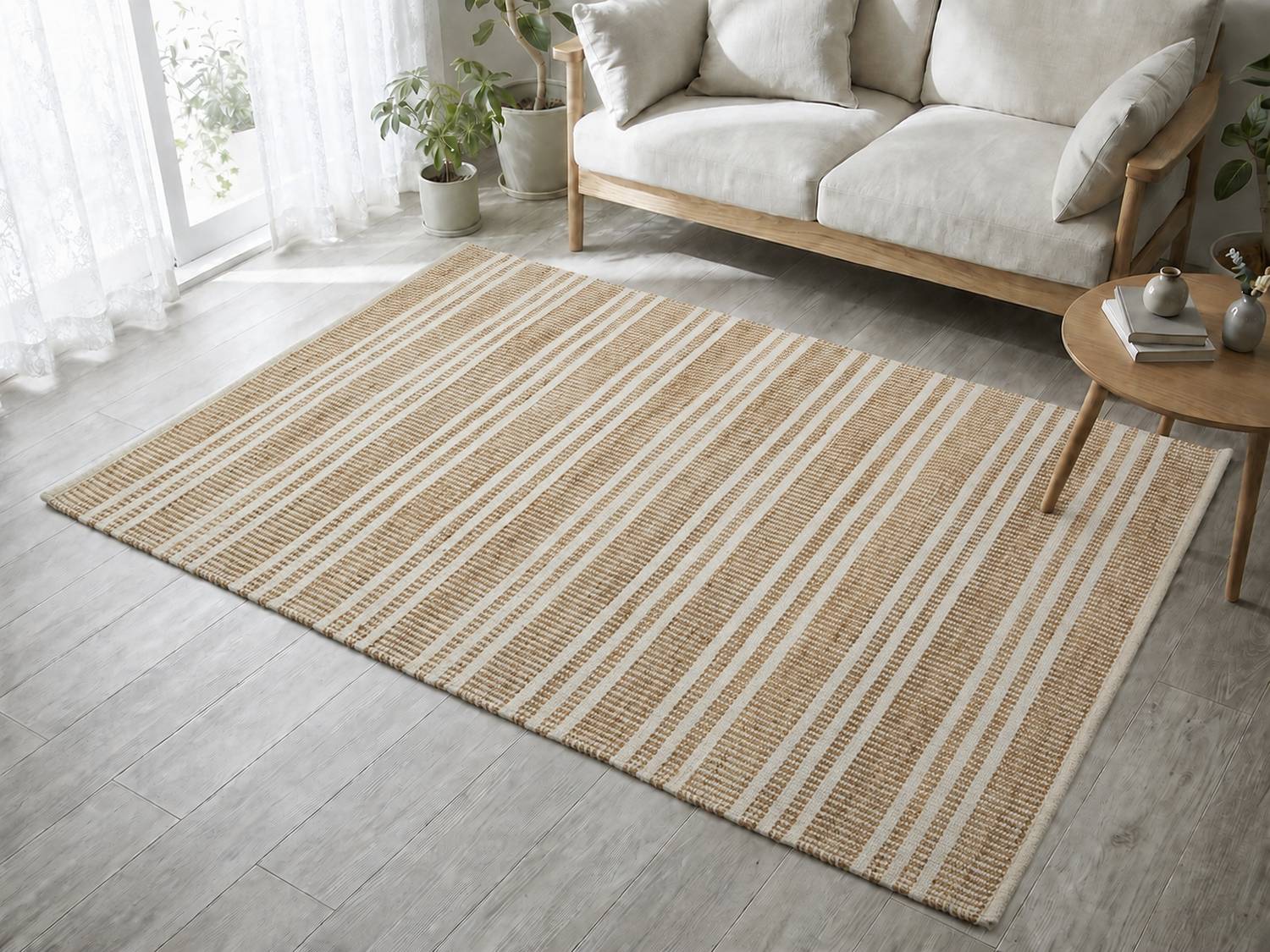 KRAFTO105 Border 160x230cm ナチュラルの別角度